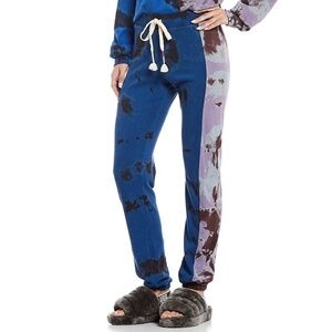 NWT Wildfox Meteorite Tie Dye Drawstring Waist Skinny Colorblock Sweatpants